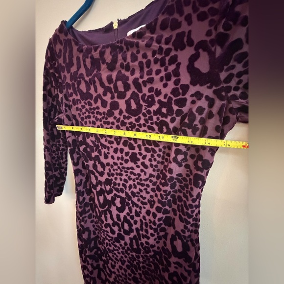 Cache Long Sleeve Dress in Purple and Black Animal Print - Picture 10 of 13